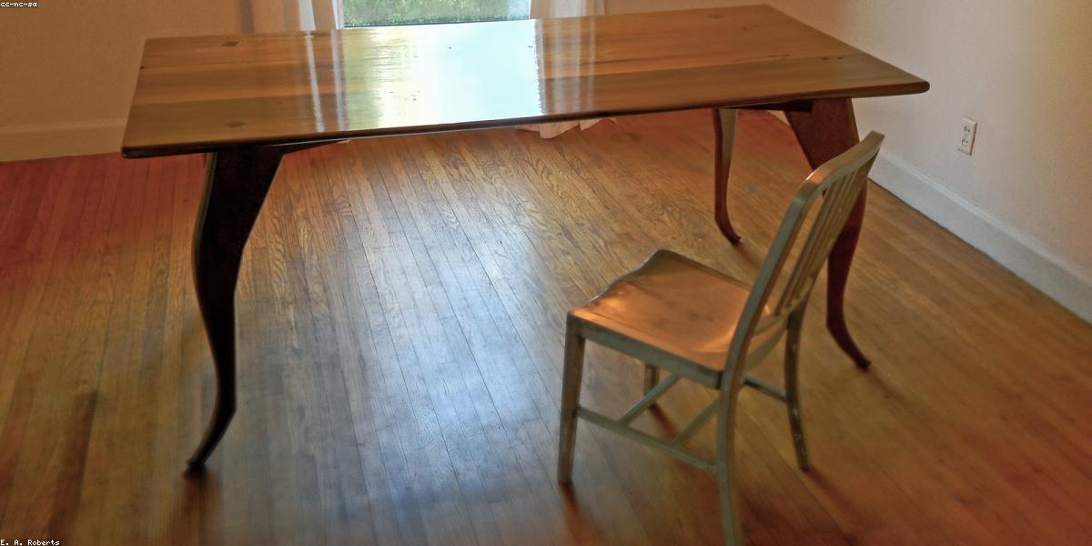 Reclaimed wood dining table workshop